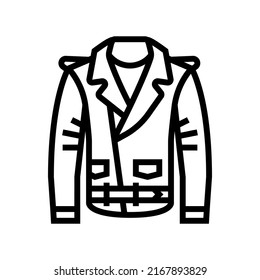 leather jacket clothes line icon vector. leather jacket clothes sign. isolated contour symbol black illustration