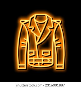 leather jacket clothes neon light sign vector. leather jacket clothes illustration