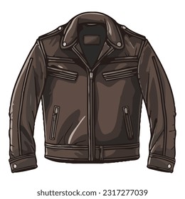 Leather jacket fashion for modern man over white