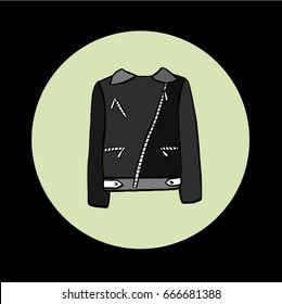 leather jacket  hand drawn vector