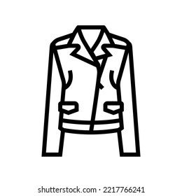 leather jacket outerwear female line icon vector. leather jacket outerwear female sign. isolated contour symbol black illustration