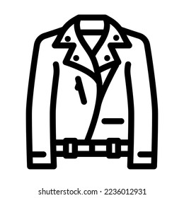 leather jacket outerwear female line icon vector. leather jacket outerwear female sign. isolated contour symbol black illustration
