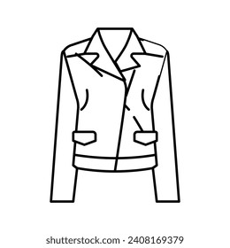 leather jacket outerwear female line icon vector. leather jacket outerwear female sign. isolated contour symbol black illustration