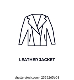 leather jacket outline icon. Linear vector from fashion concept. Thin line leather jacket icon isolated on white background
