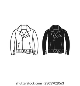 Leather Jacket, rock style, vector icon.