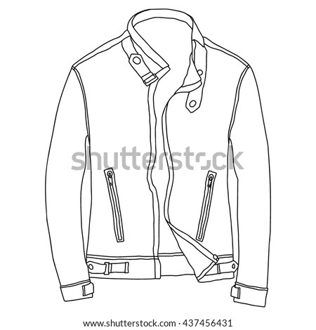 Leather Jacket Vector Icon Sketch Stock Vector (Royalty Free) 437456431
