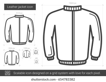 Leather Jacket Vector Line Icon Isolated Stock Vector (Royalty Free ...