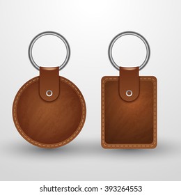 Leather Key Chain Template : Vector Illustration 