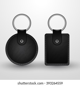 Leather Key Chain Template : Vector Illustration 