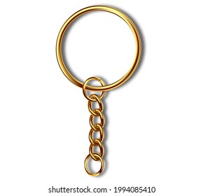 Leather keychain, trinket keyring mockup. Keyholder and breloque illustration. Keyring holders isolated on white background. Blank accessory.