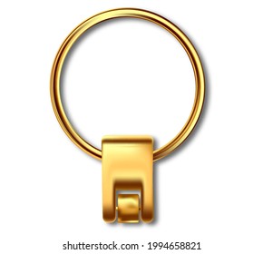 Leather keychain, trinket keyring mockup. Keyholder and breloque illustration. Keyring holders isolated on white background. Blank accessory.