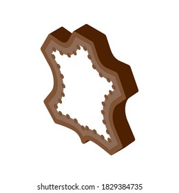 vector de icono de etiqueta de cuero. signo de etiqueta de cuero isométrico. ilustración de símbolo aislado de color