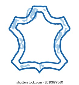 leather label sketch icon vector. Hand drawn blue doodle line art leather label sign. isolated symbol illustration