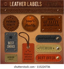 Leather labels collection - eps10