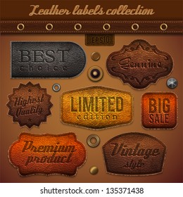 Leather labels collection - eps10