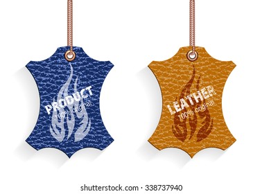 leather labels of different flowers