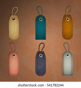 Leather labels set. Tags and labels 
