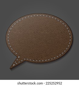  leather labels. Vector illustration