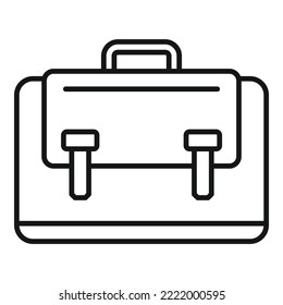 Leather Laptop Bag Icon Outline Vector. Suitcase Shoulder. Travel Suitcase