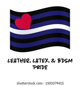 Leather, Latex, & BDSM pride flag background. Symbol leather or BDSM bondage & discipline, dominance and submission, sadomasochism subculture. LGBT movement. LGBTQ community. Vector illustration. 