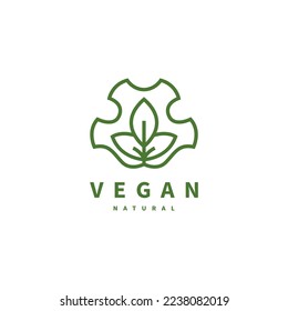 leather leaf icon vegan logo design