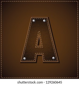 Leather Letter A. EPS 8 vector, grouped for easy editing. No open shapes or paths.