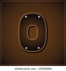 Leather Letter O. EPS 8 vector, grouped for easy editing. No open shapes or paths.