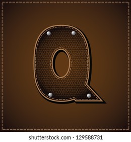 Leather Letter Q. EPS 8 vector, grouped for easy editing. No open shapes or paths.
