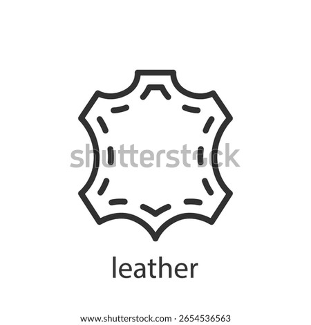 Leather, linear icon. Natural hide material. Line with editable stroke.