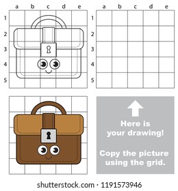 Leather Man Bag smile funny, the educational game with simple game level. Copy the picture.