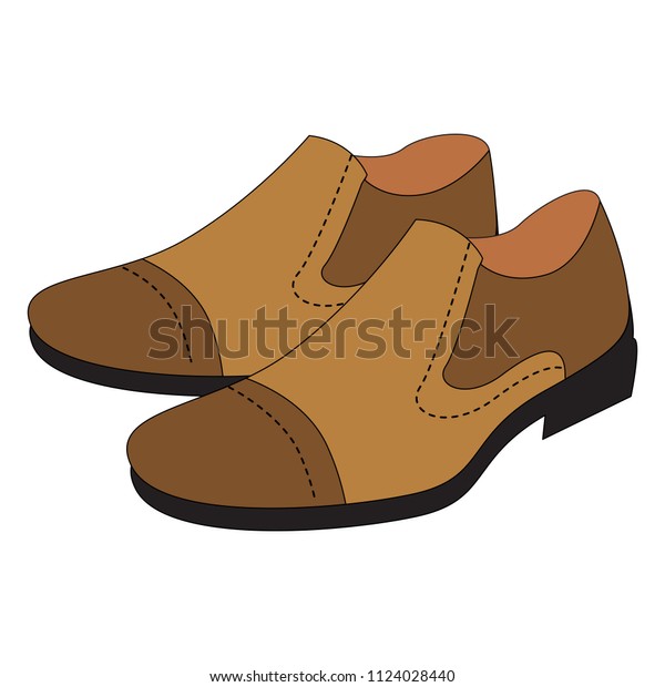Leather Man Shoe Cartoon Outlined Illustration Stock Vector (Royalty