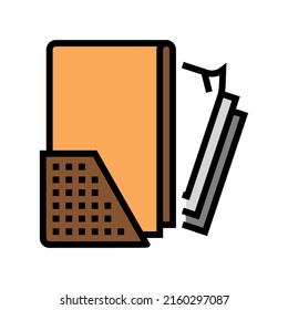 vector de icono de color de material de cuero. signo de material de cuero. ilustración de símbolo aislado