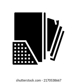 leather material glyph icon vector. leather material sign. isolated contour symbol black illustration