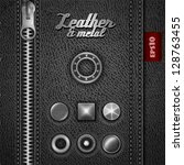 Leather and metal design elements - eps10