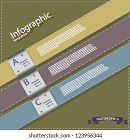 Leather Multi color Modern Design template / can be used for infographic / numbered banner / horizontal cutout line / graphic or website layout vector