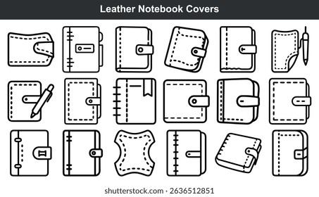 Leather notebook covers collection design elements