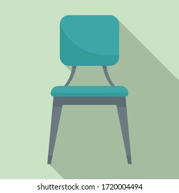 Leather outdoor chair icon. Flat illustration of leather outdoor chair vector icon for web design