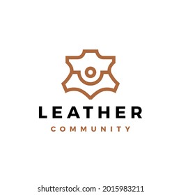 leather people team community family together logo vector icon illustration