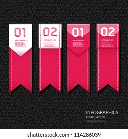 Leather pink color Design template / can be used for infographics / numbered banners / horizontal cutout lines / graphic or website layout vector