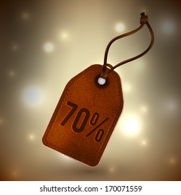 Leather price tag illustration - eps10