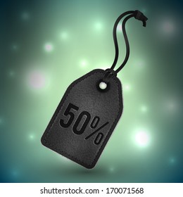 Leather price tag illustration - eps10