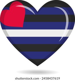 Leather pride flag in heart shape vector illustration