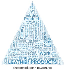 Leather Products word cloud create with text only.