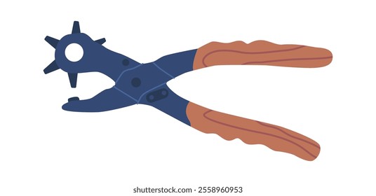 Leather punching pliers tool vector illustration