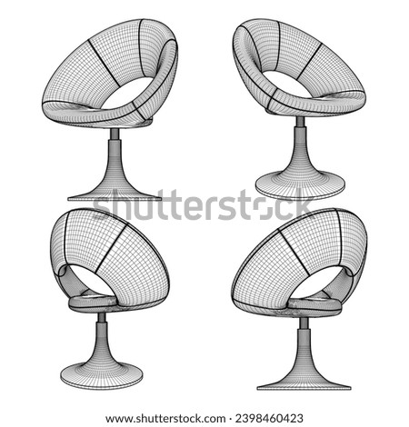 Leather Ring Armchair Vector 88. Illustration Isolated On White Background. A Vector Illustration Of Classic Modern Armchair.