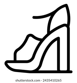 Leather sandals heels icon outline vector. Feminine glamorous fashionista shoes. Classic ladylike footwear