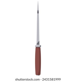 Leather sewing awl vector cartoon illustration isolated on a white background.