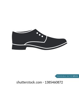 Leather Shoe Icon Vector Template Flat Design Illustration Design