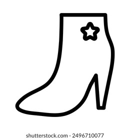 leather shoes heel icon linear logo mark in black and white