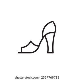 leather shoes heel icon Outline vector for web ui